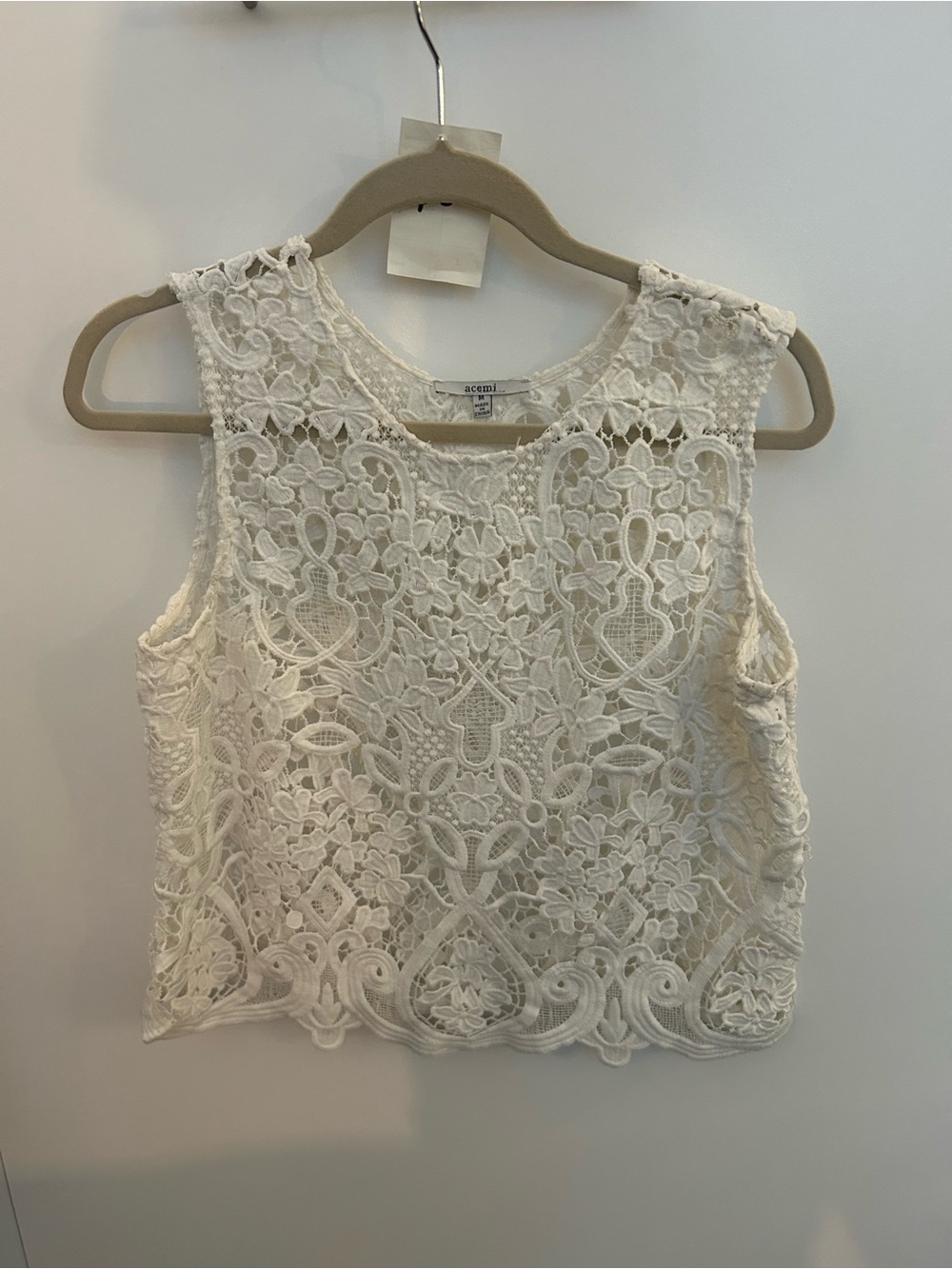 Acemi White Crochet Lace Camisole